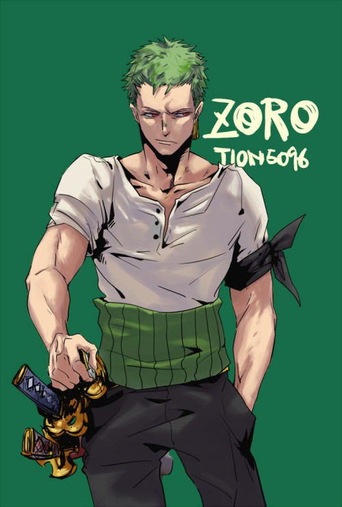 gingertion5096:  It’s a fun thing to draw Zoro! I loooooooooove him! My commission open here!