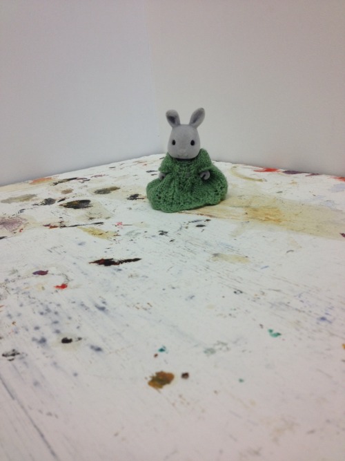 Michelle the rabbit&rsquo;s first and last day in the art studios. (September 2012-May 2014) We&