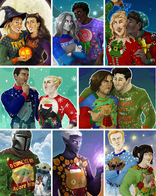 sssamsondraws: ⭐ Ugly Sweater Commissions Compilation ⭐ I think a couple still need to get posted, B