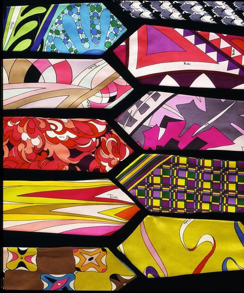 Design is fine. History is mine. — Emilio Pucci, ties, printed silk, 1960s  Most
