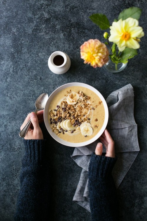 crushculdesac:❖ Pumpkin Spice Smoothie Bowl | The Green Life ❖