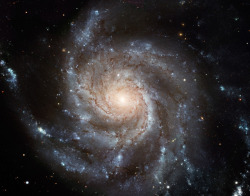 just&ndash;space:  The Pinwheel Galaxy - this giant disk of stars, dust and gas is 170,000 light-years across; nearly twice the diameter of the Milky Way. It is estimated to contain at least one trillion stars, approximately 100 billion of which could