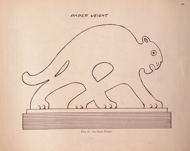 Cat paper weight. American school toys and useful novelties in wood. 1920. Internet Archive