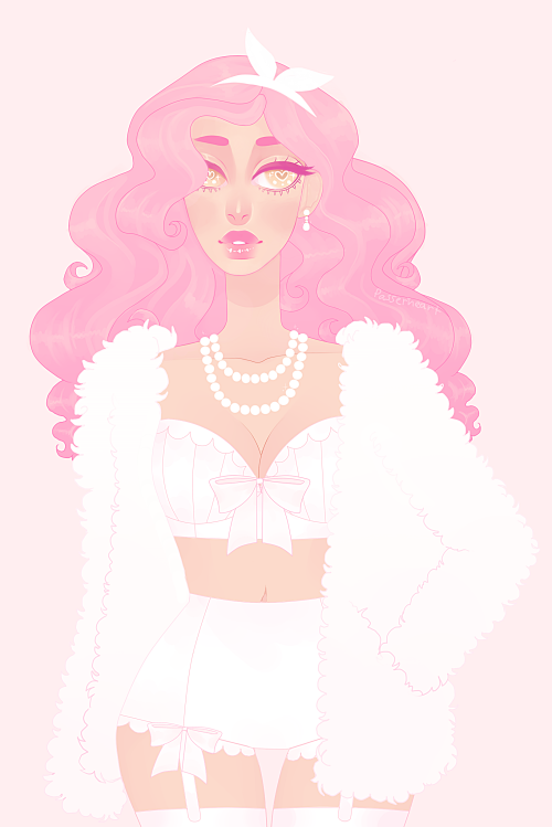 passerineart: Minnie Dei + faux fur coats and pearls and white lingerie = otp ahh yesman her face bo