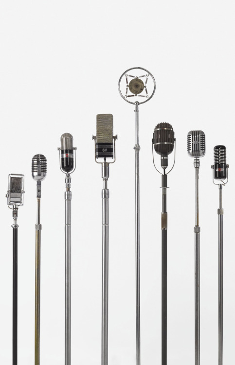 American Modernist Microphones, 1930s-1940s. Via Sothebys