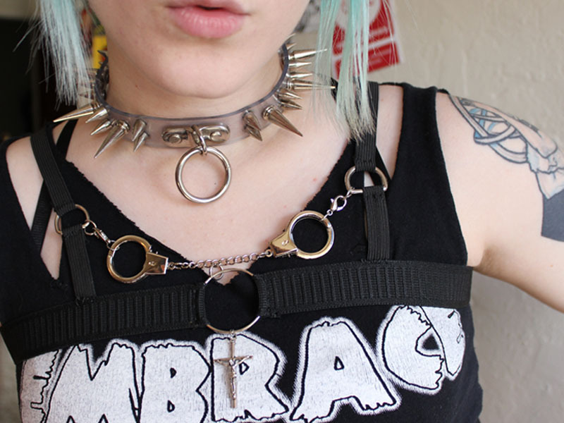 hellray:  Handcuffs + Crucifix Harness 