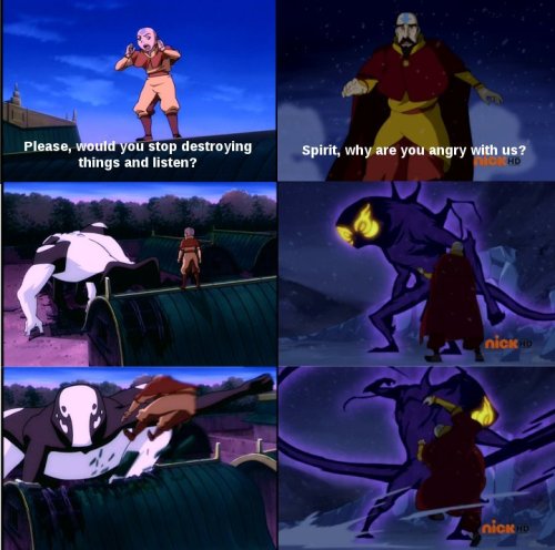 ignorantwarrior:Aang maybe it would have been better to teach Tenzin more about Spirits