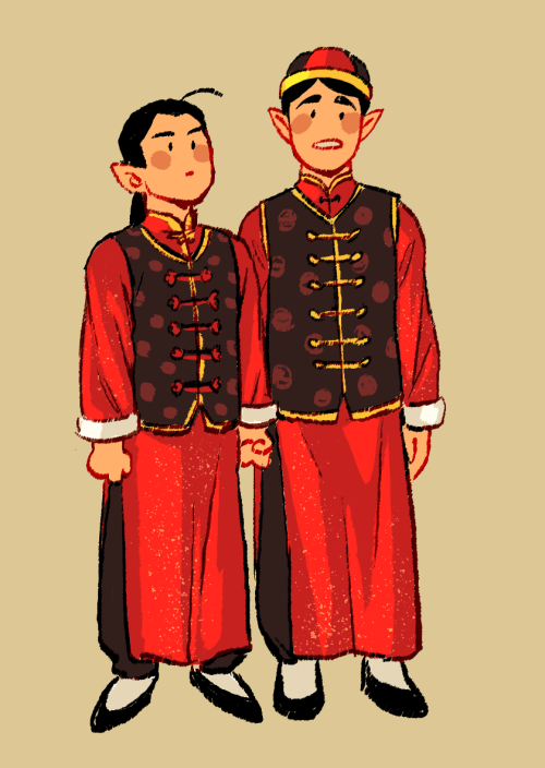 awaari:Lisp and Soris in their wedding outfits