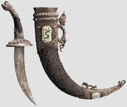 peashooter85: Chinese or Mongolian ceremonial dagger, 19th or early 20th century. from Hermann Historica 