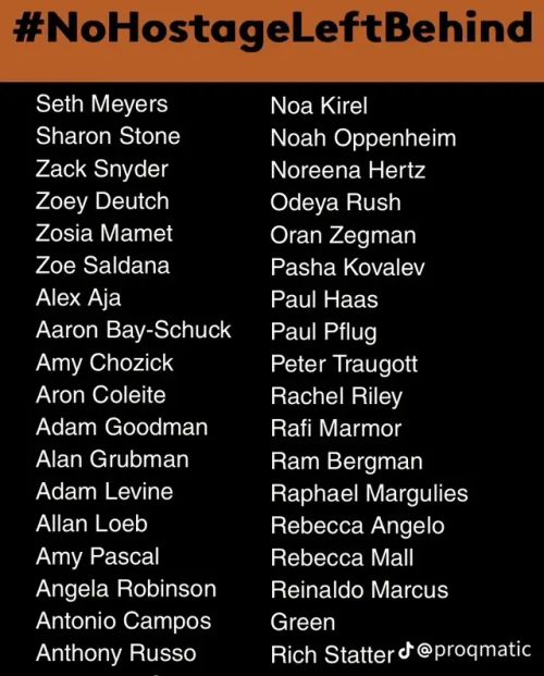 Sorry It's Out Of Order But Here's The List Of Celebrities Who Are Pro-genocide. There's One More Picture,