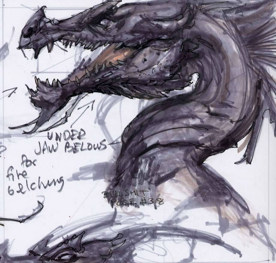diaryofadragonborn:  The Elder Scrolls V Skyrim - Dragon concept art by the late