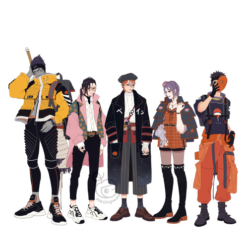 NARUTO x fashion!Team 7 suna siblings Akatsuki ☁️