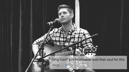 rockandrollchick:  Jensen singing + youtube comments 
