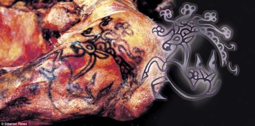 medievaliz:historical-nonfiction:That is the tattoo of a 2,500-year-old Siberian woman She was prese