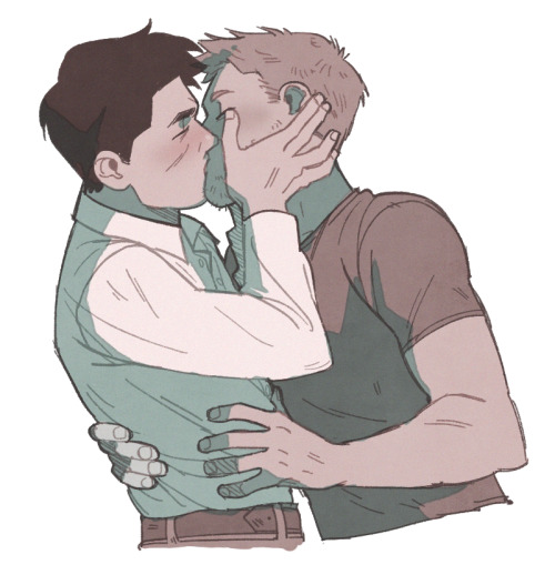 fan-arter:some dean and cas kissin action bc i couldn’t resist ;0