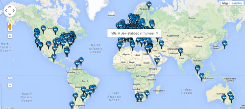 a-swiftly-tilting-dwarf-planet:So here’s a map of anti-semitic attacks that have happened worldwide 