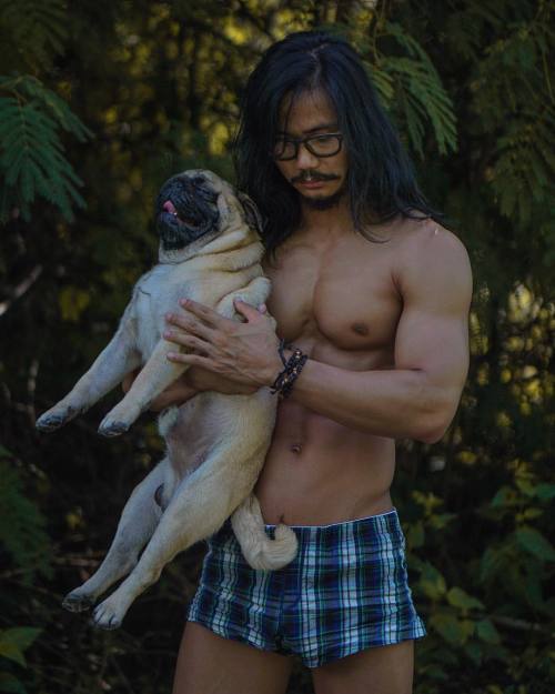 chalxharn: With @nasty_thepug and @wearmeunder