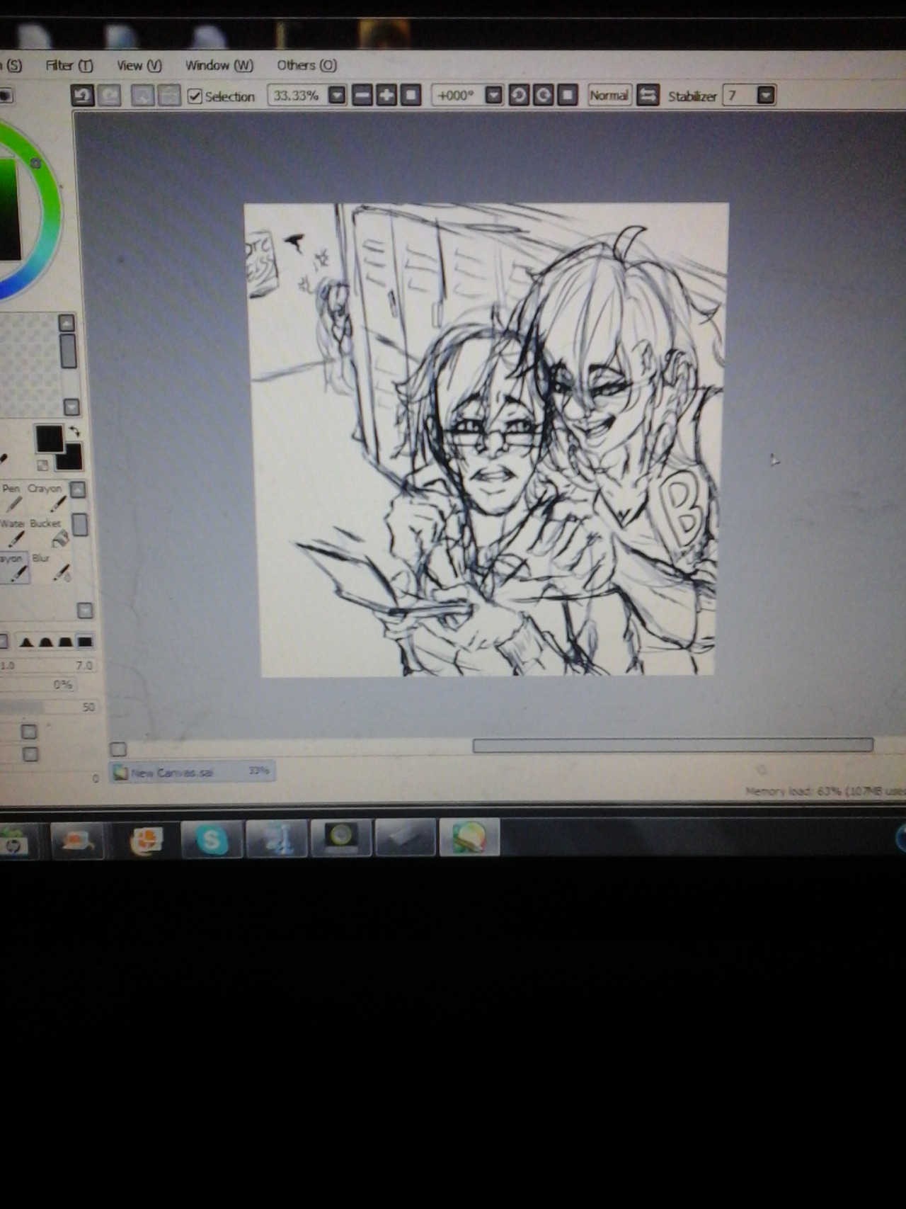 Panel 1 rough sketch