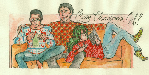 choochoohakkai:  Hi, Cal!! AHHH I’m so nervous for this is my first online secret santa ever! Honestly, I didn’t think it would be so hard to make this picture look decent on computer (it’s still 1000% better irl and I cry), and it stresses me