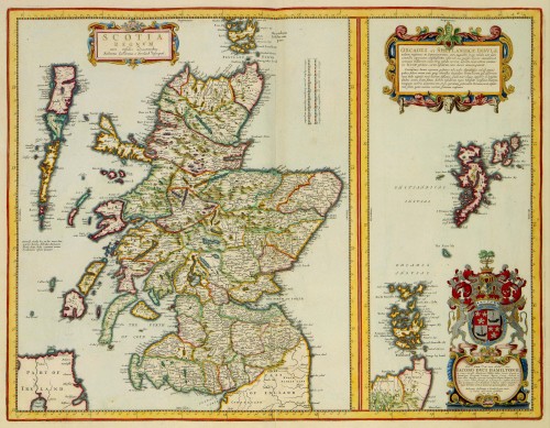 Blaeu map of Scotland. 1654.