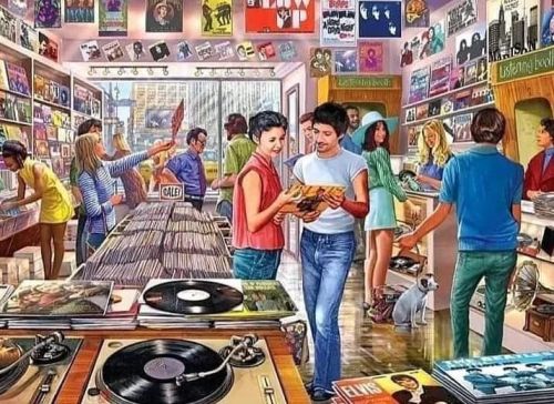 • Vinyl Art • ⋅ Getting Lost In A Record Store ⋅ @33.45rpmz #vinylart #gettinglost #recordshop #viny