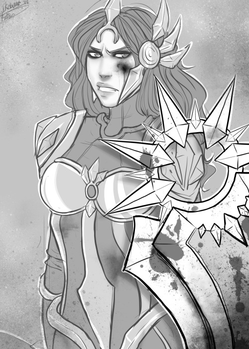 Leona, fresh out of combat. Monthly Sketch porn pictures