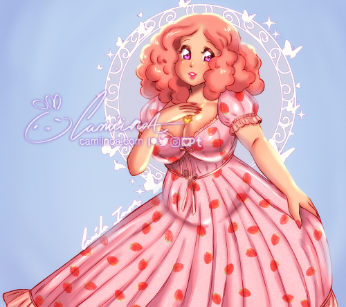 Strawberry Dress Redux Redraw of an old drawing from 2020, during when the strawberry dress meme ble