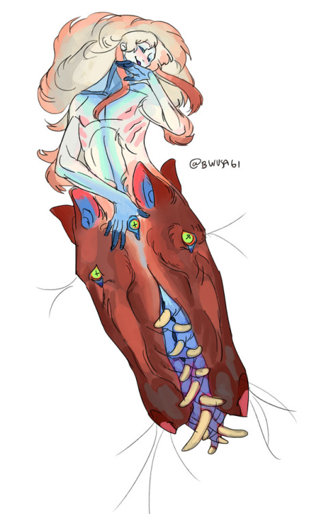 bwubwudoodle:Colored this guy for fun, their name is Muriel They like to pretend as a mermaid by for