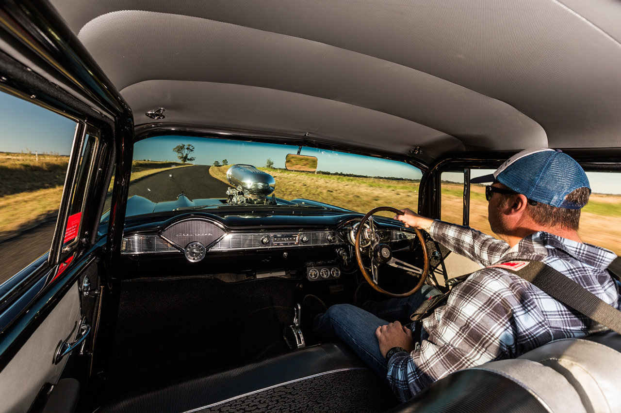 chromencurves:    1000 HP Blown 1957 Chevy 210  Photos from Street Machine, taken