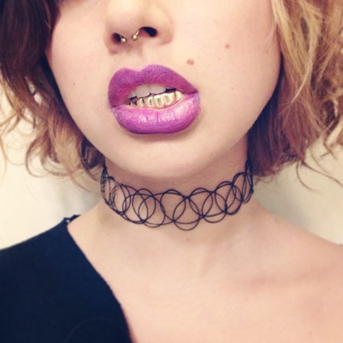 carolsroom:  Same person different planet #bling #septumring #gold #grill #goldgrillz #cyber #nugoth