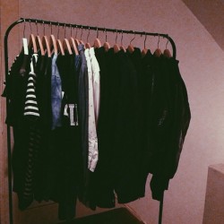 ciao-ragazzo:  Finally got a hanger rack from IKEA for 1/10 of my clothes haha 