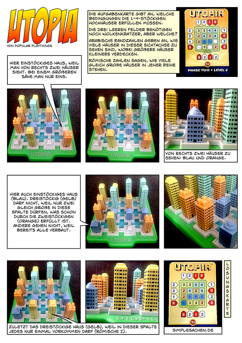 UtopiaDen Anfang einer kleinen Serie von Denkspiel-Vorstellungen mache ich mit Utopia von Popular Playthings und HCM Kinzel. Es ist ein Brettspiel für eine Person und versteckt sich nicht hinter einem Computerbildschirm, sondern will angefasst und...