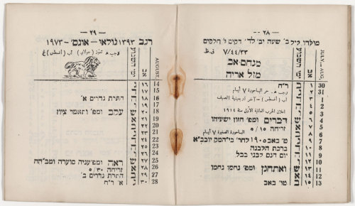 ofskfe:Hebrew Calendar from BaghdadAfter the invention of printing in 1440, Jewish communities world