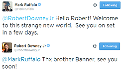ruffaloon:  &ldquo;Is your friendship with Robert Downey Jr. in real life as good as it is on the screen between your characters?&quot; Better. We have a really good friendship. We’ve known each other since before Zodiac. And he’s kind of like an