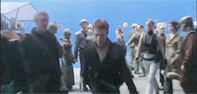 ratedaforarbitrary:  So I was watching some of the Star Wars prequel bloopers And despite the shit we give him  Hayden Christenson is the biggest most clumsy cinnamon roll  in the Star Wars franchise. (First gif is from oncerlover-shadow-lover and all