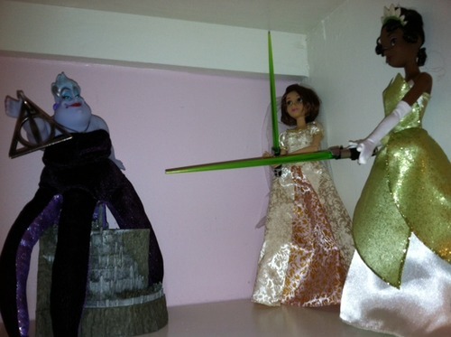 tastysoup:  thegamingmuse:  i could be a mature adult i could keep these dolls in their boxes and keep them on a shelf. … or…  OH GOD URSULA’S TAKEN OVER GONDOR WITH THE POWER OF THE DEATHLY HALLOWS ONLY THE JEDI WARRIORS TIANA AND RAPUNZEL CAN