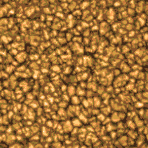 Granules on the Sun’s Surface  Granules on the photosphere of the Sun are caused by convection currents (thermal columns, Bénard cells) of plasma within the Sun’s convective zone. The grainy appearance of the solar photosphere is produced by the