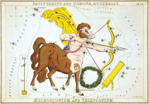 rosepetalbath:Fire sign constellations in Urania’s Mirror (1824) the only signs that matter