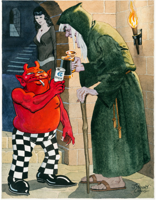 art-of-illlustration:Johnny Craig - Checkered Demon Meets the Vault-Keeper, (c. 1990s).