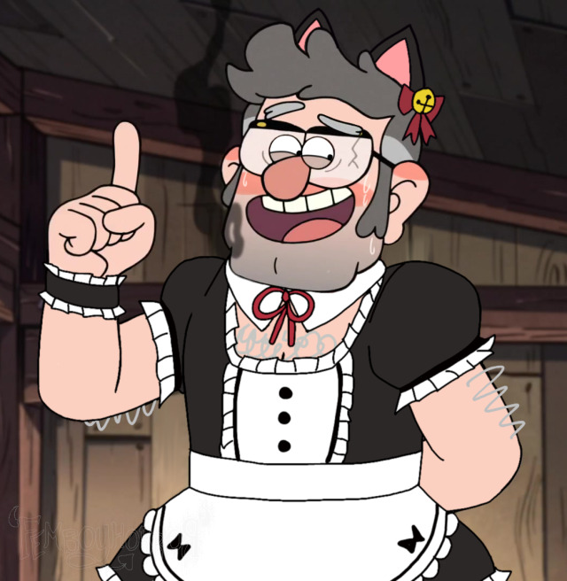 fun gravity falls fact: stanford pines was originally designed to be wearing a catboy maid dress but disney, afraid of the raw gnc power, had it changed. luckily my uncle who works at disney saved this screenshot. #stanford pines #gravity falls ford  #definitely an actual real screenshot of gravity falls  #gravity falls edit  #maid dress ford will never die #science husband#edits#images