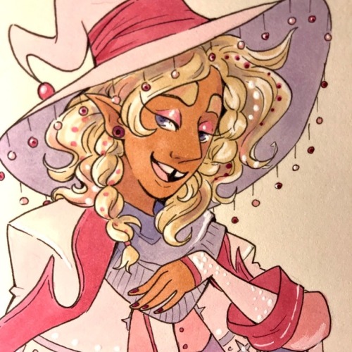 robofeather:Inktober Day 20: It’s Taako… You know, from TV?[image description: a traditional drawing