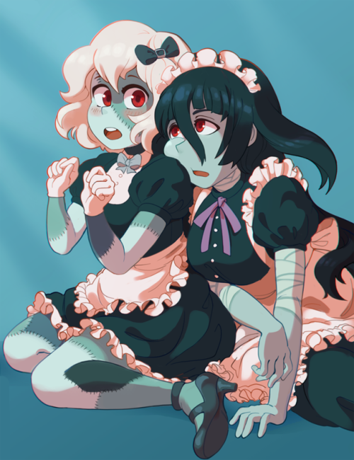 idk maid outfits are cute and tae and junko are cute? 