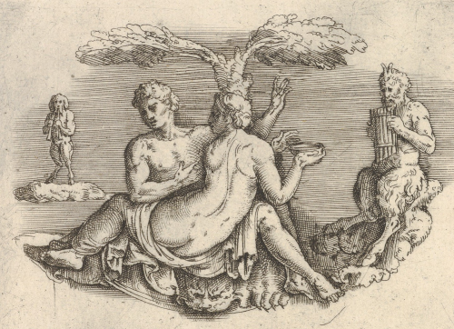 Subjects after antique cameos from an etching by Battista FrancoItalian (from Venice), 16th centuryM