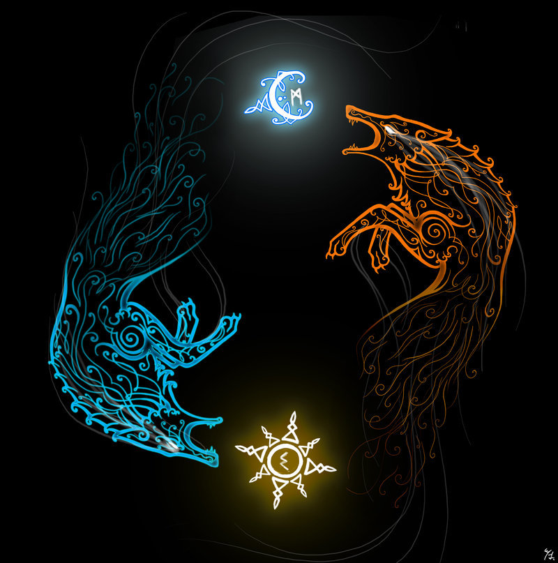 fuckyeahheathenry:  Hati ok Skoll by *SolstafirTPR 