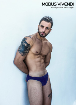 modusvivendiunderwear:  Photography by Nick Gogas with model Christos Artemiou. Our new campaign for a best selling underwear line, the Modus Vivendi Bon Bon Mini Briefs.