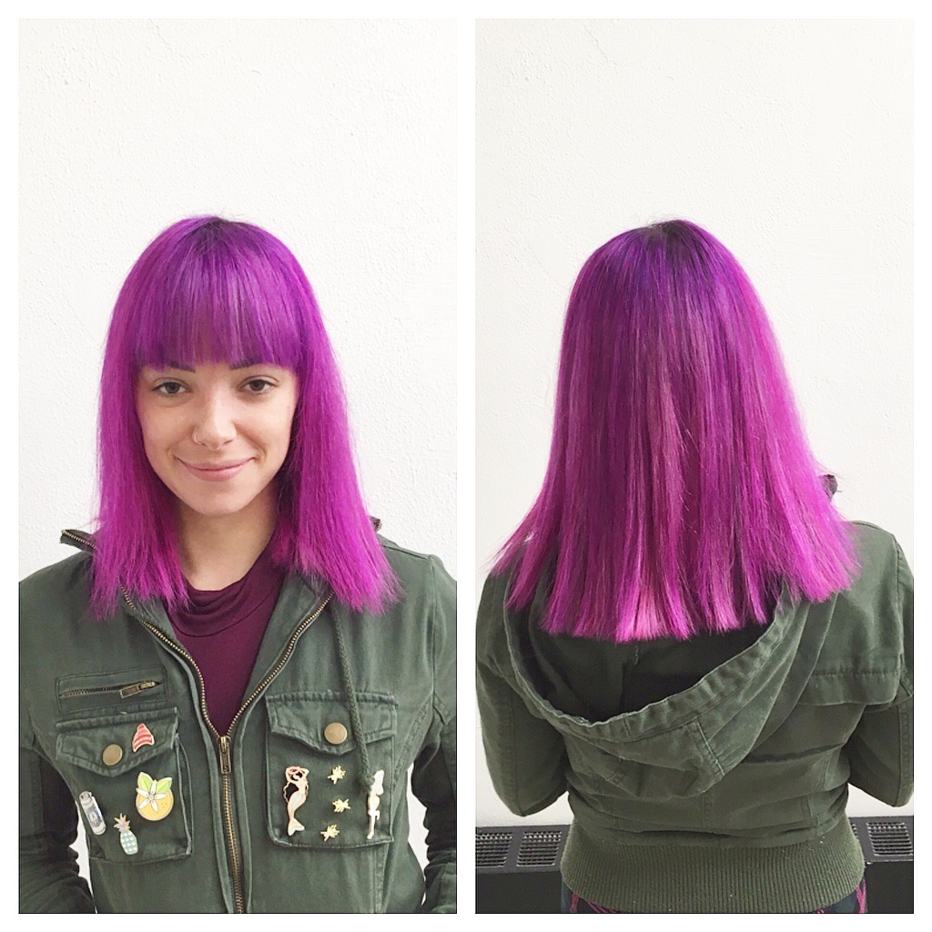 Muse Independent Styling — Orchid inspired hair color for Meg.