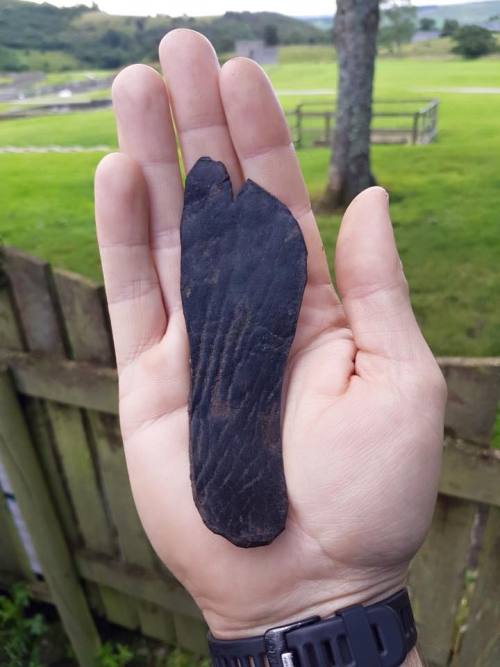 This is a right foot leather insole from a Roman child&rsquo;s slipper and was found in the Seve