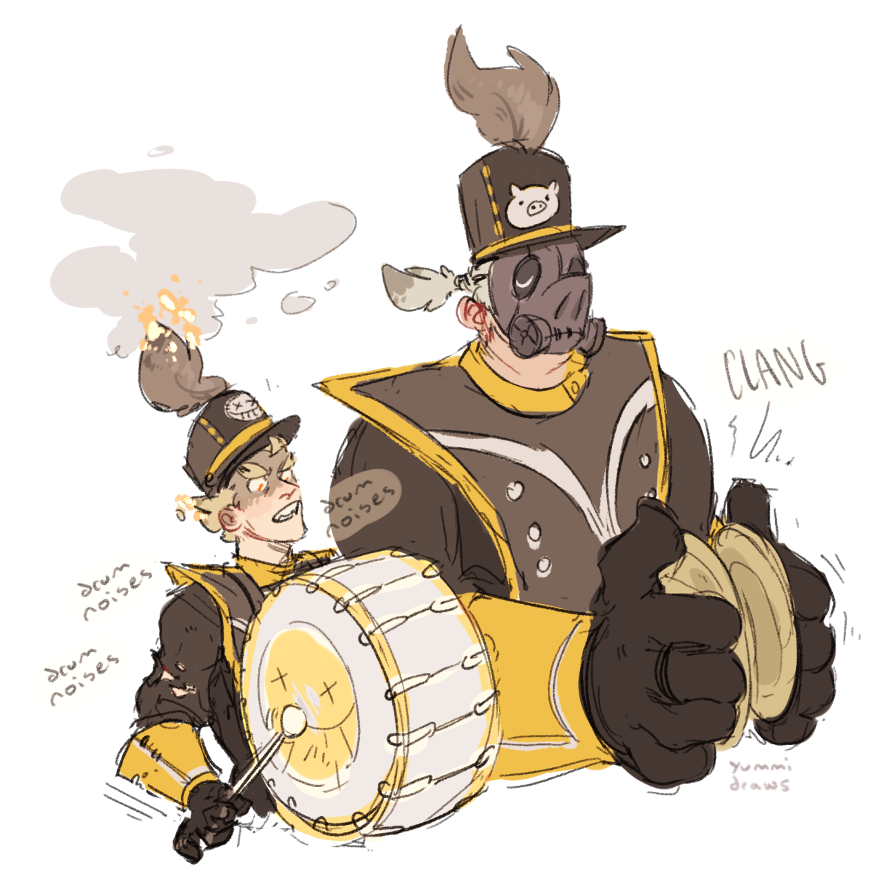 yummidraws:  phemiec:  a junkrat skin I rly want a marching band outfit like this