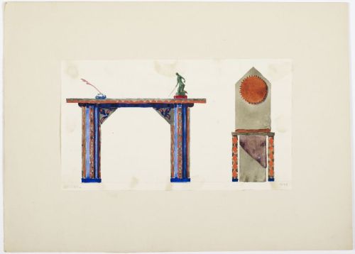 Rosolino Multedo, design drawings, 1924.  1 Watercolor, gouache, ink and graphite on paper