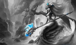 Monochromatic Splash Art: Koi Nami by AODRG